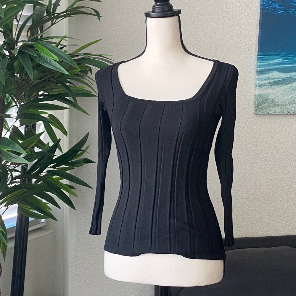 White House Black Market Square Neck Silk Sweater